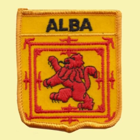 Image 0 of Alba Lion Rampant Shield Embroidered Cloth Patch Set x 3