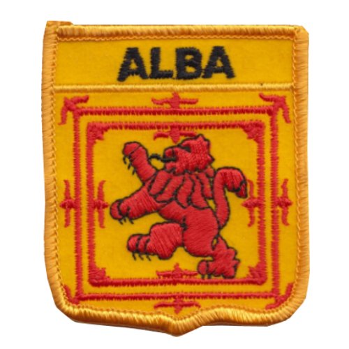 Image 1 of Alba Lion Rampant Shield Embroidered Cloth Patch Set x 3