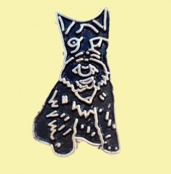 Black Scottish Dog Small Enamel Badge Lapel Pin Set x 3