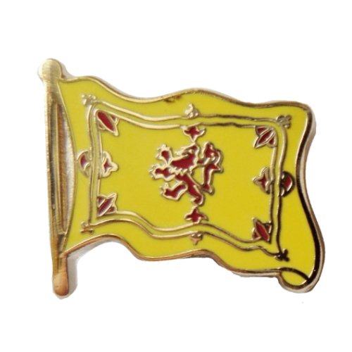 Image 1 of Lion Rampant Waving Flag Enamel Badge Lapel Pin Set x 3