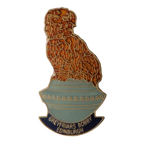 Image 1 of Greyfriars Bobby Edinburgh Dog Enamel Badge Lapel Pin Set x 3