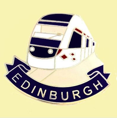 Image 0 of Edinburgh Tram Transport Enamel Badge Lapel Pin Set x 3