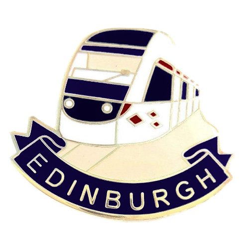 Image 1 of Edinburgh Tram Transport Enamel Badge Lapel Pin Set x 3