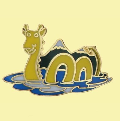 Image 0 of Nessie Loch Ness Monster Themed Enamel Badge Lapel Pin Set x 3