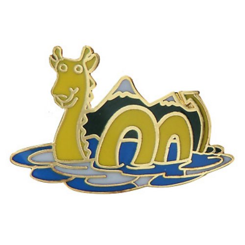 Image 1 of Nessie Loch Ness Monster Themed Enamel Badge Lapel Pin Set x 3