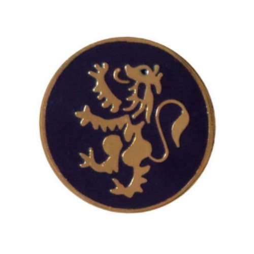 Image 1 of Lion Rampant Dark Blue Round Enamel Badge Lapel Pin Set x 3
