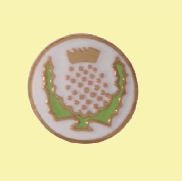 Image 0 of Thistle Flower Themed Round Small Enamel Badge Lapel Pin Set x 3