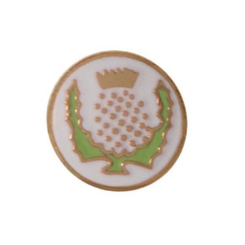 Image 1 of Thistle Flower Themed Round Small Enamel Badge Lapel Pin Set x 3