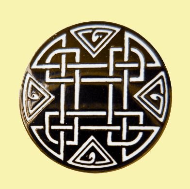 Image 0 of Celtic Cross Knotwork Round Enamel Badge Lapel Pin Set x 3
