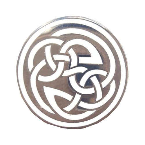 Image 1 of Eternal Life Celtic Knotwork Round Enamel Badge Lapel Pin Set x 3