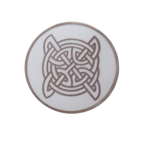 Image 1 of Celtic Endless Knotwork Round Enamel Badge Lapel Pin Set x 3