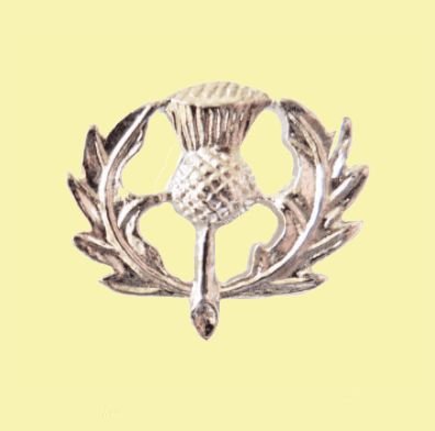 Image 0 of Thistle Flower Silver Tone Badge Lapel Pin Set x 3