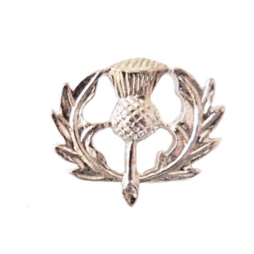 Image 1 of Thistle Flower Silver Tone Badge Lapel Pin Set x 3
