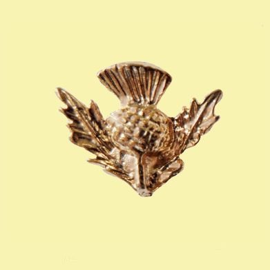 Image 0 of Thistle Flower Gilt Small Badge Lapel Pin Set x 3