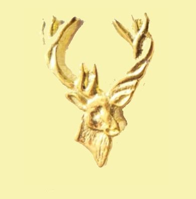 Image 0 of Proud Stag Head Gilt Badge Lapel Pin Set x 3