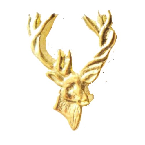 Image 1 of Proud Stag Head Gilt Badge Lapel Pin Set x 3