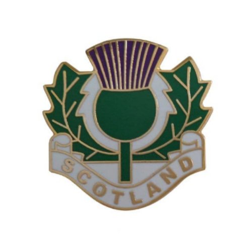 Image 1 of Scotland Thistle Flower White Background Enamel Badge Lapel Pin Set x 3