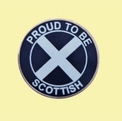 Proud To Be Scottish Saltire Round Enamel Badge Lapel Pin Set x 3