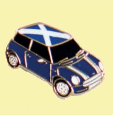Image 0 of Mini Car Saltire Flag Roof Enamel Badge Lapel Pin Set x 3