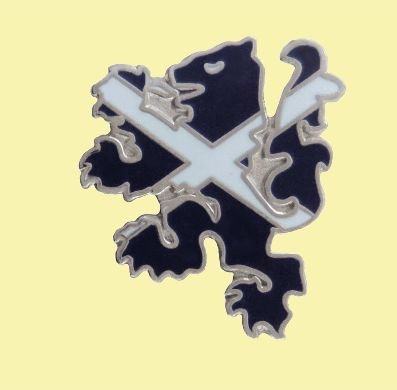 Image 0 of Lion Rampant Figure Saltire Flag Enamel Badge Lapel Pin Set x 3