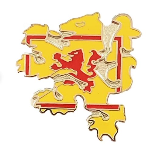 Image 1 of Lion Rampant Figure Flag Enamel Badge Lapel Pin Set x 3