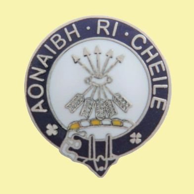 Image 0 of Cameron Clan Blue White Enamel Round Badge Lapel Pin Set x 3