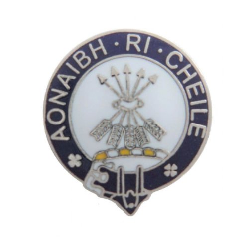 Image 1 of Cameron Clan Blue White Enamel Round Badge Lapel Pin Set x 3