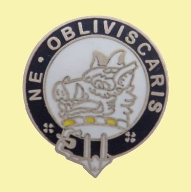 Image 0 of Campbell Clan Blue White Enamel Round Badge Lapel Pin Set x 3