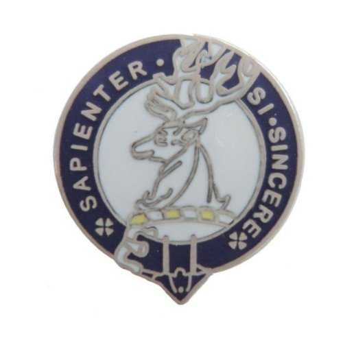 Image 1 of Davidson Clan Blue White Enamel Round Badge Lapel Pin Set x 3