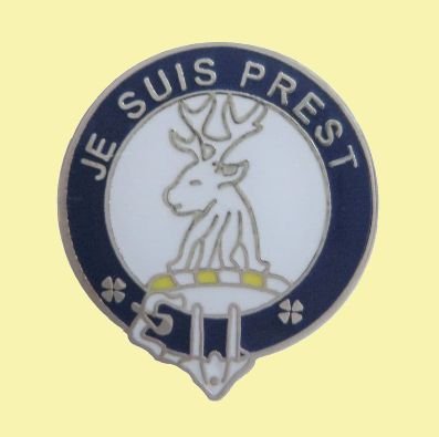 Image 0 of Fraser Clan Blue White Enamel Round Badge Lapel Pin Set x 3