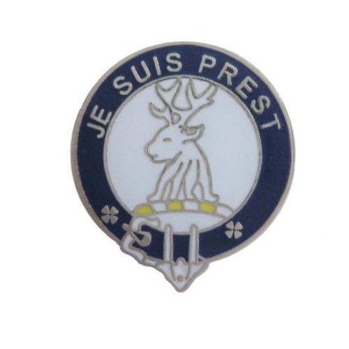 Image 1 of Fraser Clan Blue White Enamel Round Badge Lapel Pin Set x 3