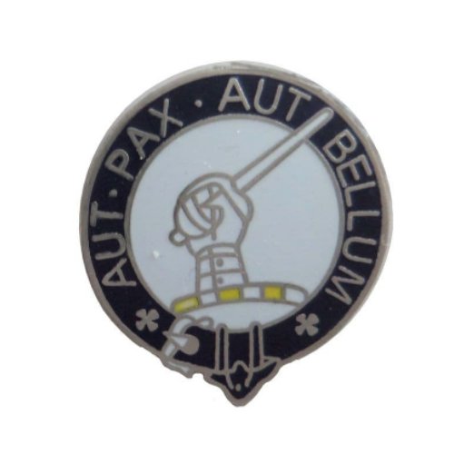Image 1 of Gunn Clan Blue White Enamel Round Badge Lapel Pin Set x 3
