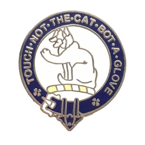 Image 1 of MacIntosh Clan Blue White Enamel Round Badge Lapel Pin Set x 3