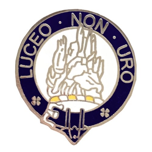 Image 1 of MacKenzie Clan Blue White Enamel Round Badge Lapel Pin Set x 3