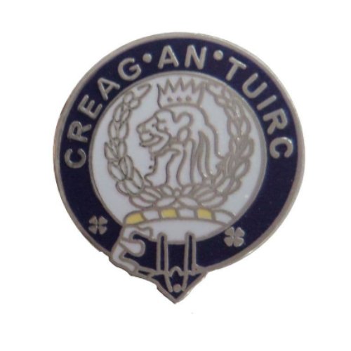 Image 1 of MacLaren Clan Blue White Enamel Round Badge Lapel Pin Set x 3