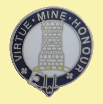 Image 0 of MacLean Clan Blue White Enamel Round Badge Lapel Pin Set x 3