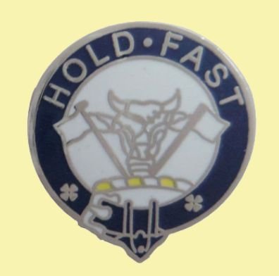 Image 0 of MacLeod Clan Blue White Enamel Round Badge Lapel Pin Set x 3