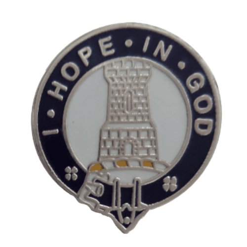 Image 1 of MacNaughton Clan Blue White Enamel Round Badge Lapel Pin Set x 3