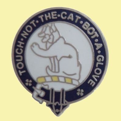 Image 0 of MacPherson Clan Blue White Enamel Round Badge Lapel Pin Set x 3