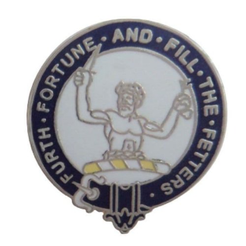 Image 1 of Murray Clan Blue White Enamel Round Badge Lapel Pin Set x 3