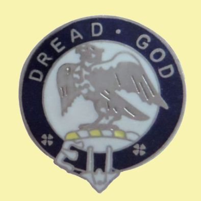 Image 0 of Munro Clan Blue White Enamel Round Badge Lapel Pin Set x 3