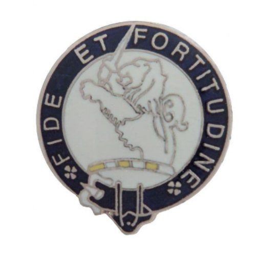 Image 1 of Farquharson Clan Blue White Enamel Round Badge Lapel Pin Set x 3