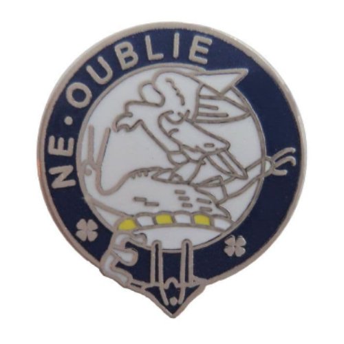 Image 1 of Graham Clan Blue White Enamel Round Badge Lapel Pin Set x 3
