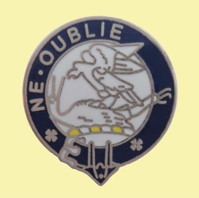 Image 0 of Graham Clan Blue White Enamel Round Badge Lapel Pin Set x 3