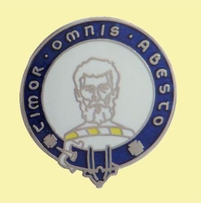 Image 0 of MacNab Clan Blue White Enamel Round Badge Lapel Pin Set x 3