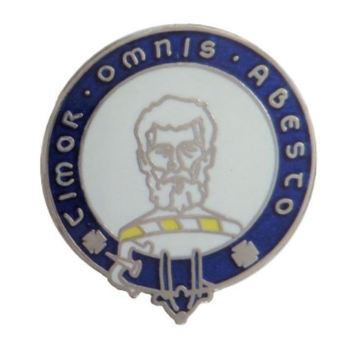 Image 1 of MacNab Clan Blue White Enamel Round Badge Lapel Pin Set x 3