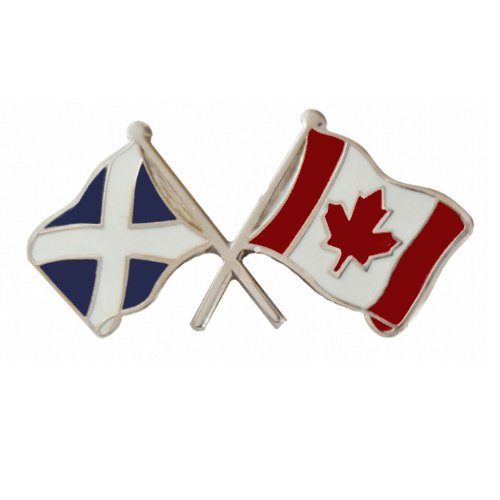 Image 1 of Saltire Canada Crossed Country Flags Friendship Enamel Lapel Pin Set x 3