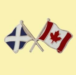 Saltire Canada Crossed Country Flags Friendship Enamel Lapel Pin Set x 3