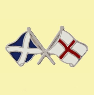 Image 0 of Saltire England Crossed Country Flags Friendship Enamel Lapel Pin Set x 3