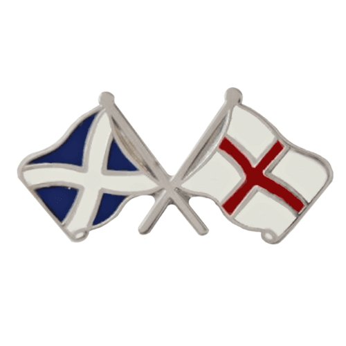 Image 1 of Saltire England Crossed Country Flags Friendship Enamel Lapel Pin Set x 3